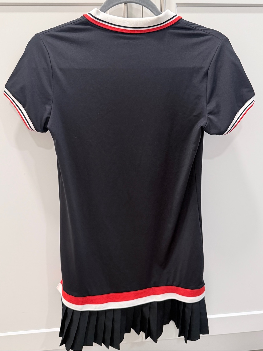 FILA Women Polo Tennis Dress Black Pleated Hem Red White Logo Size 160/Small - Picture 8 of 14